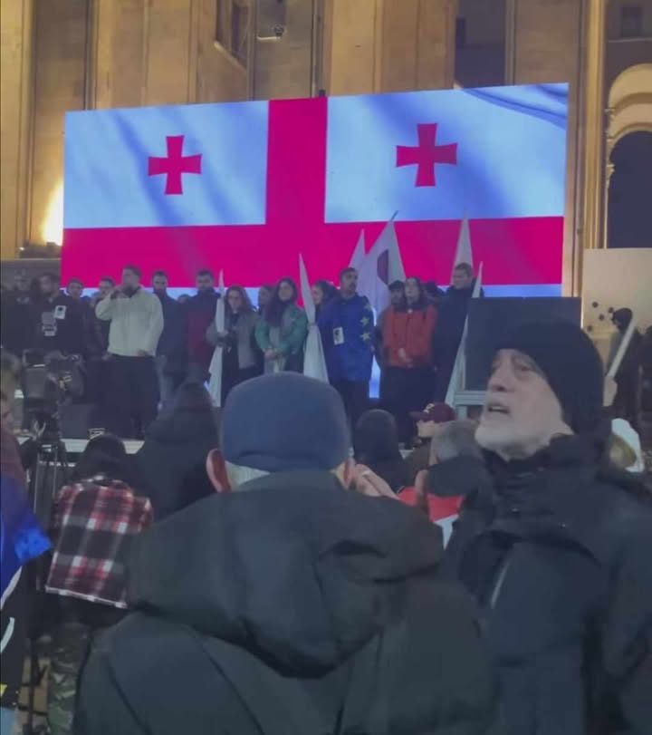 პარლამენტთან შეკრებილ დემონსტრანტებს ბათუმიდან შეუერთდა სტუდენტების ჯგუფი