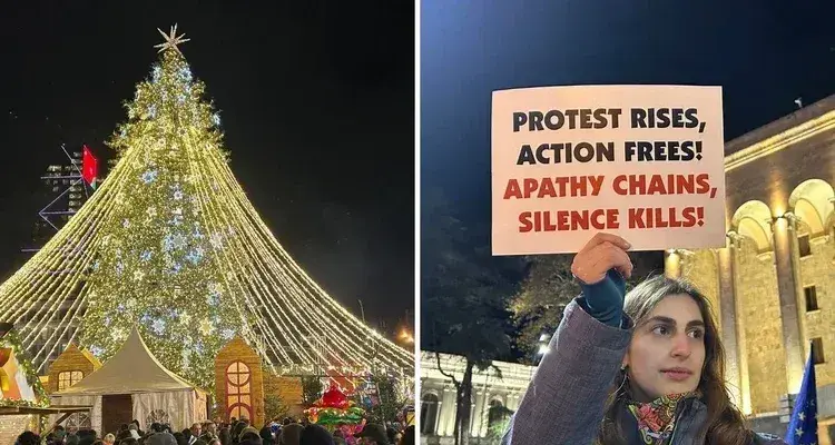 Не такая уж тихая ночь — Тбилиси вступает в праздничный сезон на фоне продолжающихся протестов
