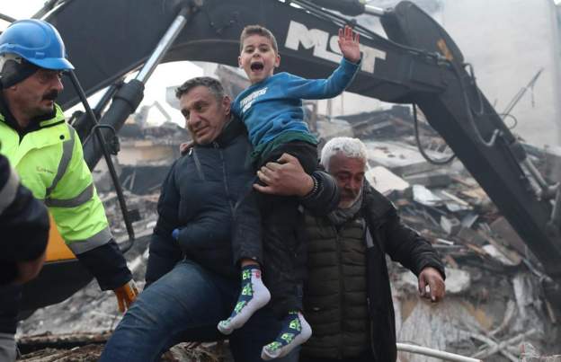Eight-year-old boy rescued from rubble after 52 hours
