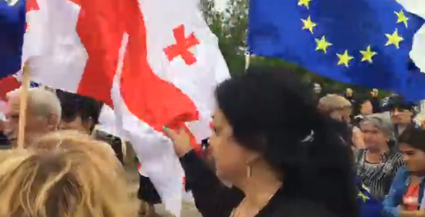 აგვისტოს ომის მე-11 წლისთავთან დაკავშირებით ერგნეთში აქცია გაიმართა